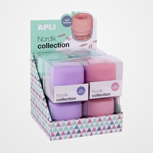 PORTACLIPS APLI NORDIK COLLECTION EXPOSITOR DE 8