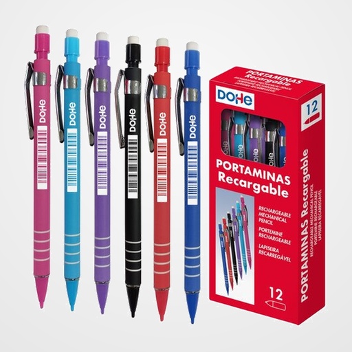PORTAMINAS DOHE GRIP COLORES SURTIDOS CAJA DE 12