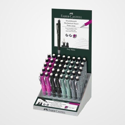 PORTAMINAS FABER-CASTELL POLY MATIC 0,7mm EXPOSITOR DE 40