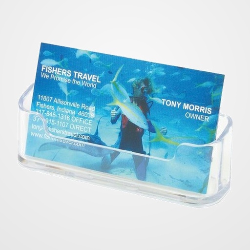 PORTATARJETAS SOBREMESA FAIBO 1 COMPARTIMENTO HORIZONTAL CRISTAL