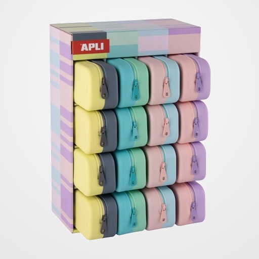 PORTATODO APLI NORDIK SILICONA BICOLOR RECTANGULAR EXPOSITOR DE 16