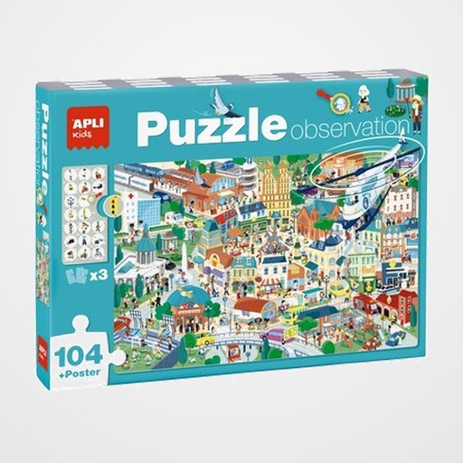 PUZLE EDUCATIVO APLI KIDS 104 PIEZAS OBSERVACION CIUDAD (+5 años)