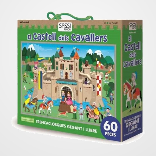 PUZLE GIGANTE Y LIBRO SASSI MANOLITO BOOKS EL CASTELL DELS CAVALLERS - CATALAN 60 PIEZAS (+5 años)