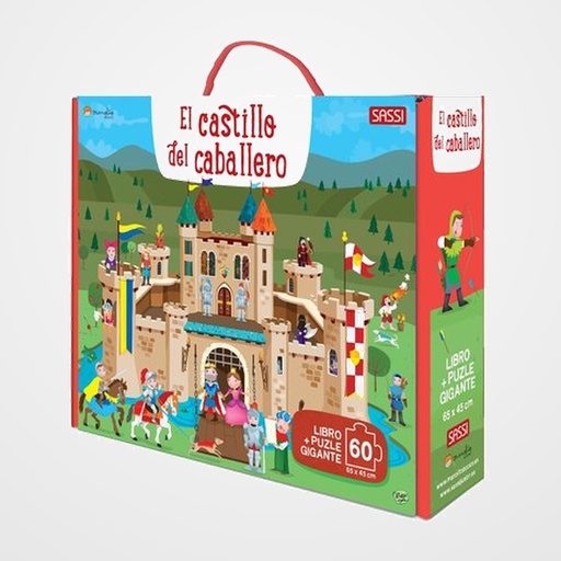 PUZLE GIGANTE Y LIBRO SASSI MANOLITO BOOKS EL CASTILLO DEL CABALLERO 60 PIEZAS (+5 años)