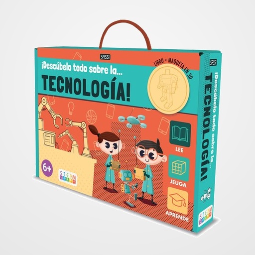 PUZLE 3D Y LIBRO SASSI MANOLITO BOOKS DESCUBRELO TODO SOBRE LA TECNOLOGIA 75 PIEZAS (+6 años)