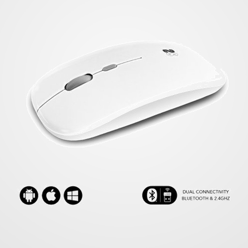 RATON SUBBLIM DUAL FLAT RECARGABLE BLANCO