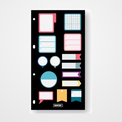 RECAMBIO AGENDA SENFORT PLANNER 140x260 NOTAS ADHESIVAS