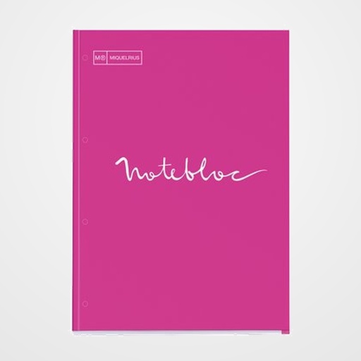 RECAMBIO MIQUELRIUS EMOTIONS NOTEBOOK 1 A4 80h  90g RECICLADO ENCOLADO 4 TALADROS CUADRIC.5x5 MAGENTA