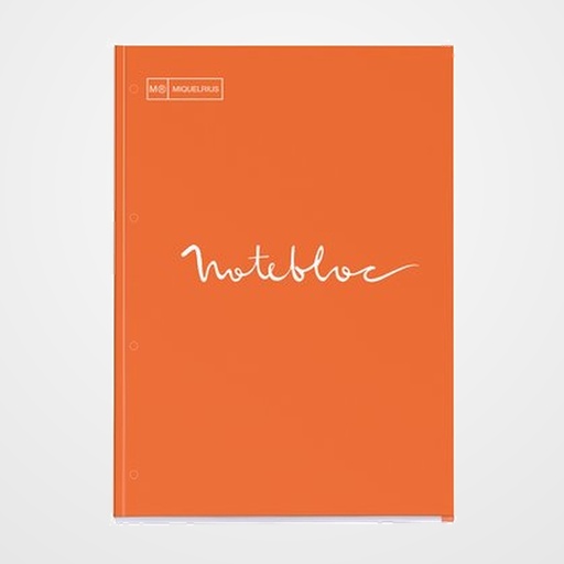 RECAMBIO MIQUELRIUS EMOTIONS NOTEBOOK 1 A4 80h  90g RECICLADO ENCOLADO 4 TALADROS CUADRIC.5x5 NARANJA