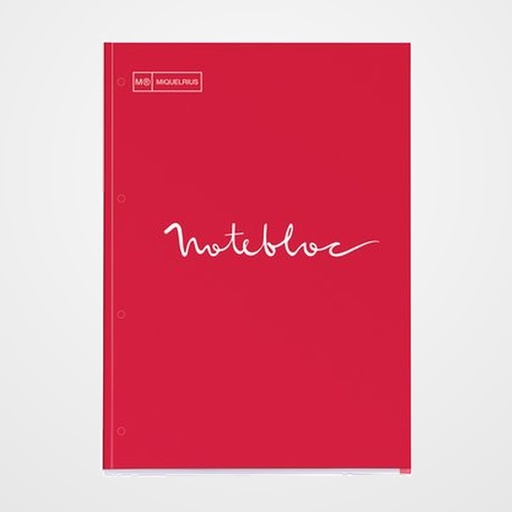 RECAMBIO MIQUELRIUS EMOTIONS NOTEBOOK 1 A4 80h  90g RECICLADO ENCOLADO 4 TALADROS CUADRIC.5x5 ROJO