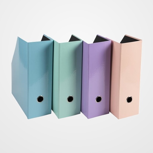 REVISTERO CARTON EXACOMPTA 100mm COLORES SURTIDOS (4 colores: coral, azul, verde y rosa) LOTE de 2