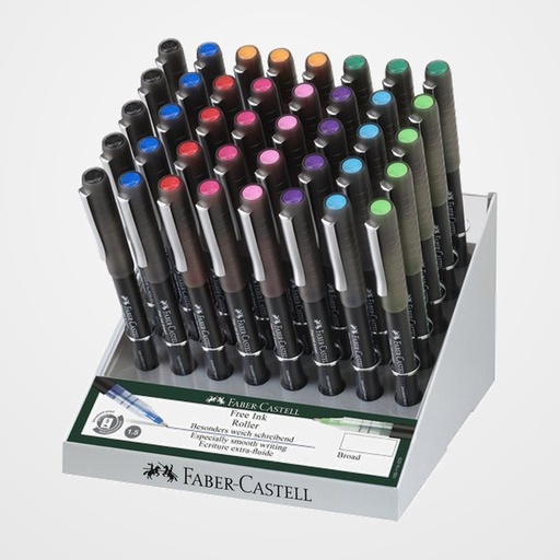 ROLLER T.LIQ. FABER-CASTELL FREE INK BROAD 1,5 EXPOSITOR DE 40
