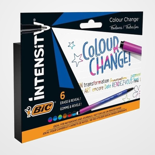 ROTULADOR BIC INTENSITY  COLOR CHANGE ESTUCHE DE 6