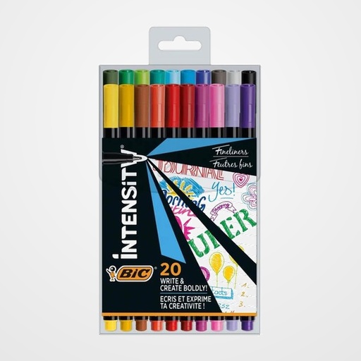ROTULADOR BIC INTENSITY FINE BLISTER DE 20