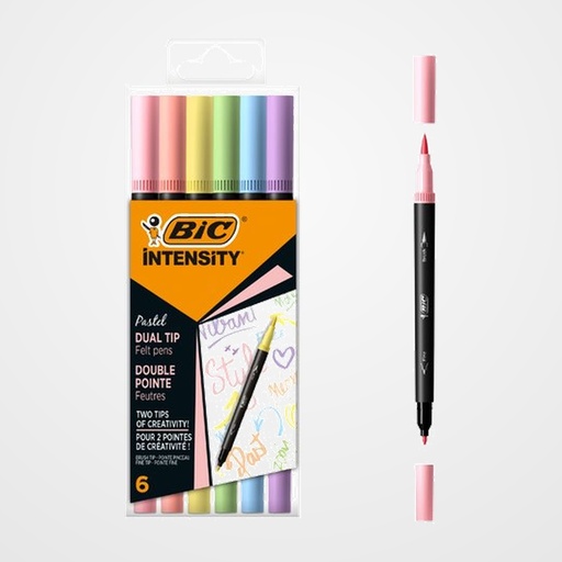 ROTULADOR BIC INTENSITY PASTEL BLISTER DE 6