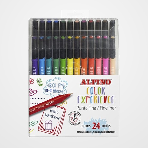 ROTULADOR FIBRA ALPINO COLOR EXPERIENCE FINELINER 0,4 CAJA de 24