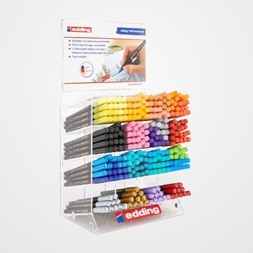 ROTULADOR FIBRA EDDING 1340 BRUSHPEN EXPOSITOR de 280