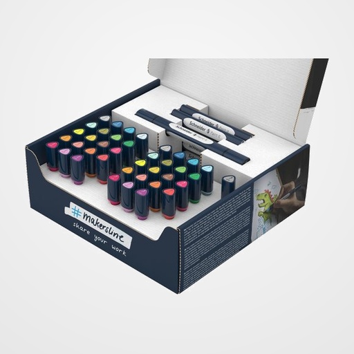 ROTULADOR FIBRA SCHNEIDER TWINMARKER PAINT-IT 040 SURT. CAJA DE 52 PIEZAS