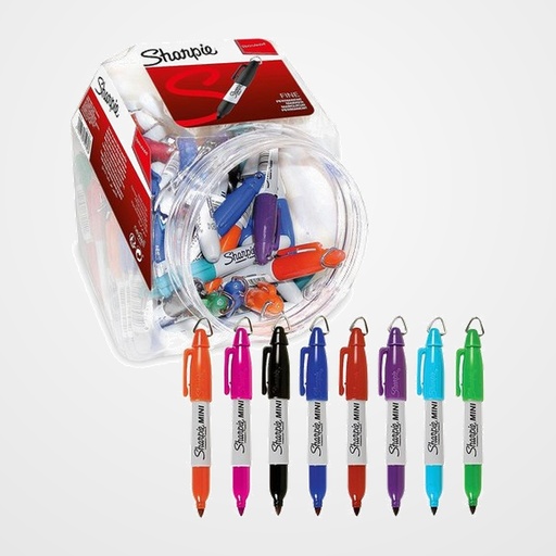 ROTULADOR PERMANENTE SHARPIE FINE MINI SURTIDO EXPOSITOR DE 72