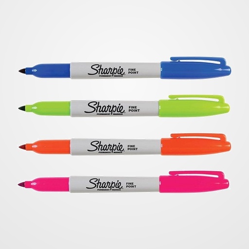 ROTULADOR PERMANENTE SHARPIE FINE SURTIDO FUN BLISTER de 4 (Magenta, Naranja, Verde Lima, Turquesa)