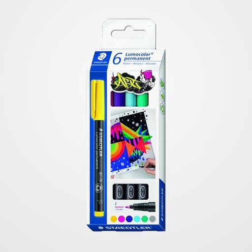ROTULADOR PERMANENTE STAEDTLER 318 LUMOCOLOR (F) CAJA de 6