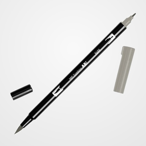 ROTULADOR TOMBOW DOBLE PUNTA PINCEL GRIS CALIDO