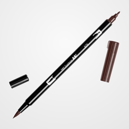 ROTULADOR TOMBOW DOBLE PUNTA PINCEL MARRON