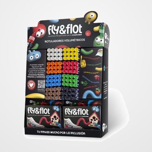 ROTULADOR VOLUMETRICO 3D TCOLORS FLY&FLOT 25 ml SURTIDO EXPOSITOR de 104 96x UNIDADES 25ml SURTIDO (12x 8 colores) 8x 53781 CAJA DE 6
