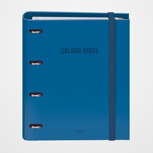 CARPEBLOC DOHE COLOUR VIBES A4 4 ANILLAS MIXTAS 35 mm con RECAMBIO 100hj. 90gr. CUADRIC.5x5 AZUL