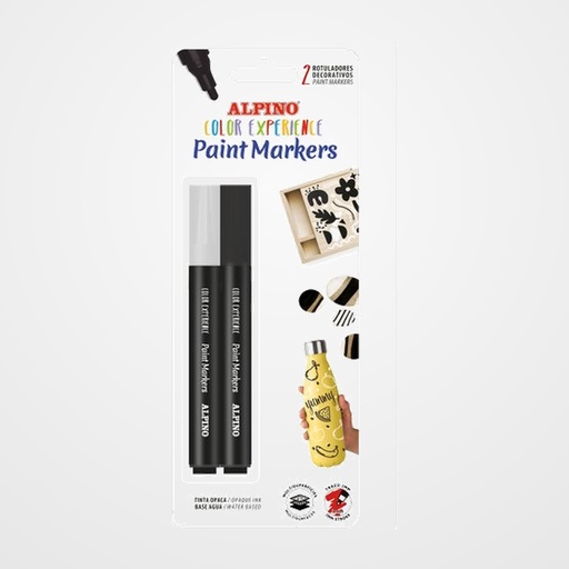 ROTUL.ALPINO PAINT MARKER BLISTER de 2 (BLANCO Y NEGRO)