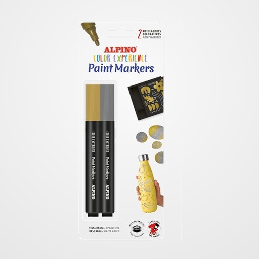 ROTUL.ALPINO PAINT MARKER BLISTER de 2 (ORO Y PLATA)