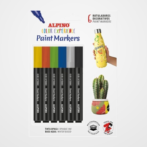 ROTUL.ALPINO PAINT MARKER BLISTER de 6 (COLORES BASICOS)