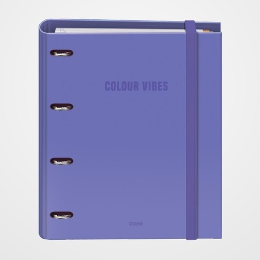 CARPEBLOC DOHE COLOUR VIBES A4 4 ANILLAS MIXTAS 35 mm con RECAMBIO 100hj. 90gr. CUADRIC.5x5 MORADO