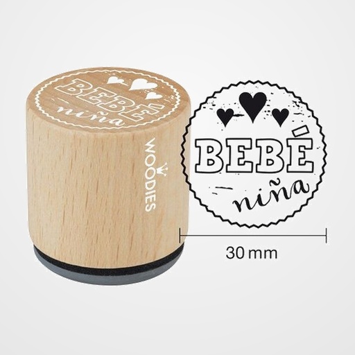 SELLO COLOP WOODIES Ø30mm CAUCHO GRIS  BEBE NIÑA