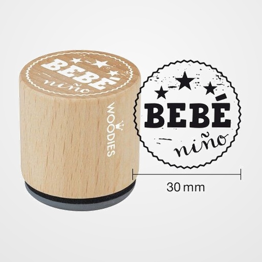 SELLO COLOP WOODIES Ø30mm CAUCHO GRIS  BEBE NIÑO