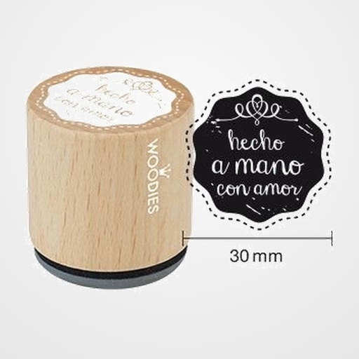 SELLO COLOP WOODIES Ø30mm CAUCHO GRIS  HECHO A MANO CON AMOR
