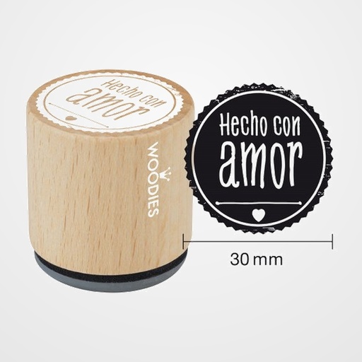SELLO COLOP WOODIES Ø30mm CAUCHO GRIS  HECHO CON AMOR