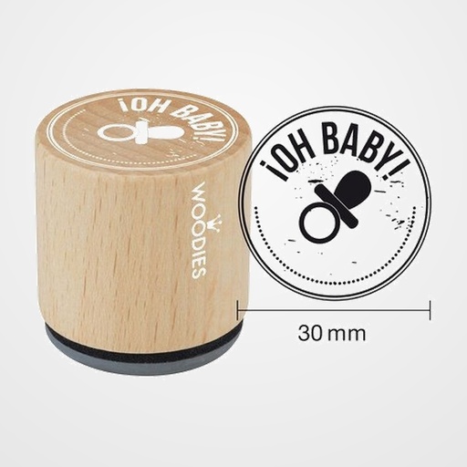 SELLO COLOP WOODIES Ø30mm CAUCHO GRIS  OH BABY
