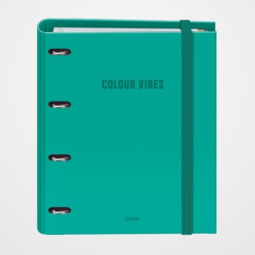 CARPEBLOC DOHE COLOUR VIBES A4 4 ANILLAS MIXTAS 35 mm con RECAMBIO 100hj. 90gr. CUADRIC.5x5 VERDE