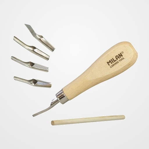 SET DE CARVADO MILAN LINO CUTER GUBIAS PARA TALLO DE RELIEVES CAJA DE 5