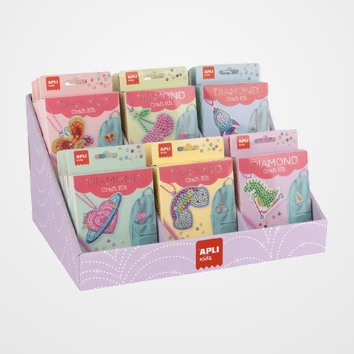 SET DE MANUALIDADES APLI KIDS DIY COLGANTES EXPOSITOR de 18 (+6 años)
