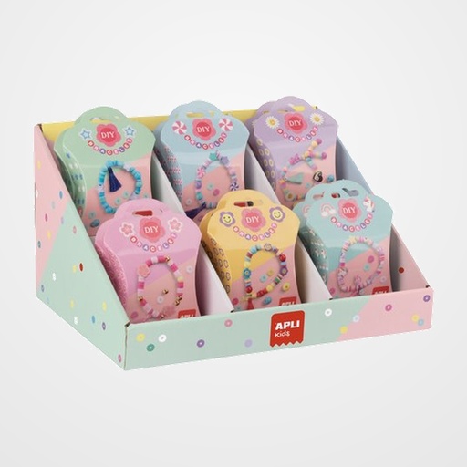 SET DE MANUALIDADES APLI KIDS DIY PULSERAS EXPOSITOR de 18 (+6 años)