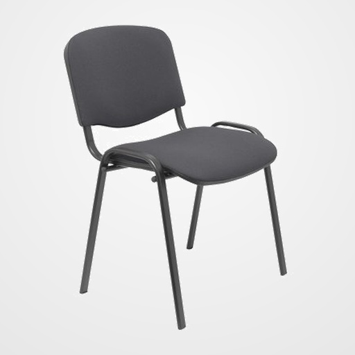 SILLA PIQUERAS Y CRESPO ALCARAZ CONFIDENTE ERGONOMICA APILABLE ESTRUCTURA NEGRA ASIENTO Y RESPALDO TAPIZADOS BALI GRIS OSCURO PACK de 4