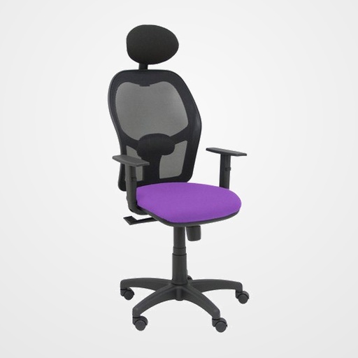 SILLA PIQUERAS Y CRESPO ALOCEN BRAZOS REGULABLES CABECERO FIJO MALLA NEGRO Y ASIENTO BALI LILA
