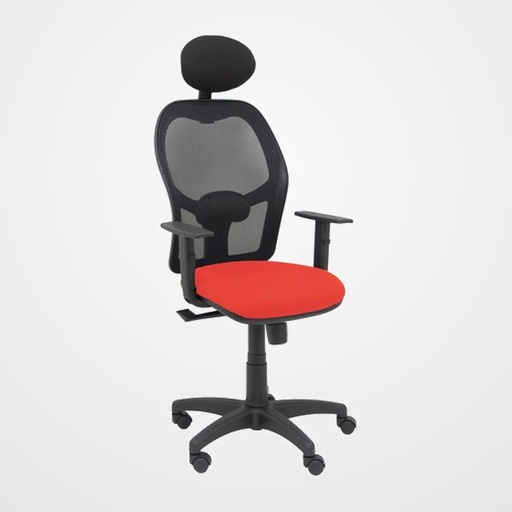 SILLA PIQUERAS Y CRESPO ALOCEN BRAZOS REGULABLES CABECERO FIJO MALLA NEGRO Y ASIENTO BALI NARANJA OSCURO