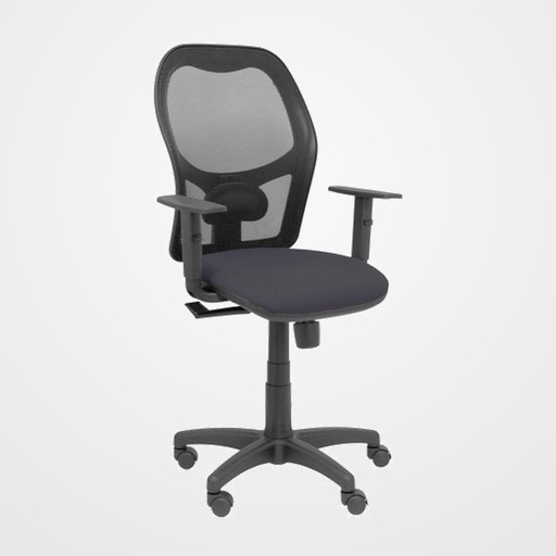 SILLA PIQUERAS Y CRESPO ALOCEN BRAZOS REGULABLES MECANISMO SINCRO REFUERZO LUMBAR RUEDAS NYLON RESPALDO MALLA NEGRA TRANSPIRABLE Y ASIENTO TAPIZADO BALI GRIS OSCURO