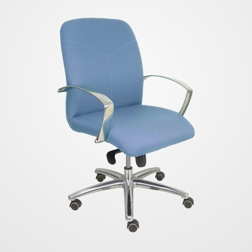 SILLA PIQUERAS Y CRESPO CAUDETE CONFIDENTE BRAZOS FIJOS MECANISMO BASCULANTE REGULABLE EN ALTURA ASIENTO Y RESPALDO TAPIZADO BALI AZUL CIELO