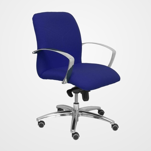 SILLA PIQUERAS Y CRESPO CAUDETE CONFIDENTE BRAZOS FIJOS MECANISMO BASCULANTE REGULABLE EN ALTURA ASIENTO Y RESPALDO TAPIZADO BALI AZUL MARINO