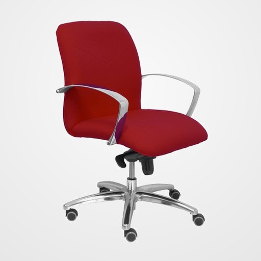 SILLA PIQUERAS Y CRESPO CAUDETE CONFIDENTE BRAZOS FIJOS MECANISMO BASCULANTE REGULABLE EN ALTURA ASIENTO Y RESPALDO TAPIZADO BALI GRANATE