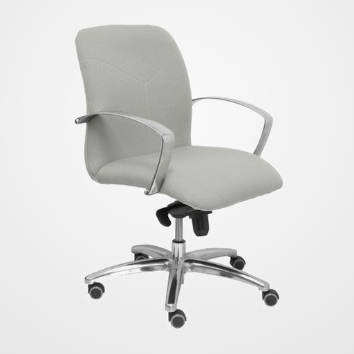 SILLA PIQUERAS Y CRESPO CAUDETE CONFIDENTE BRAZOS FIJOS MECANISMO BASCULANTE REGULABLE EN ALTURA ASIENTO Y RESPALDO TAPIZADO BALI GRIS CLARO